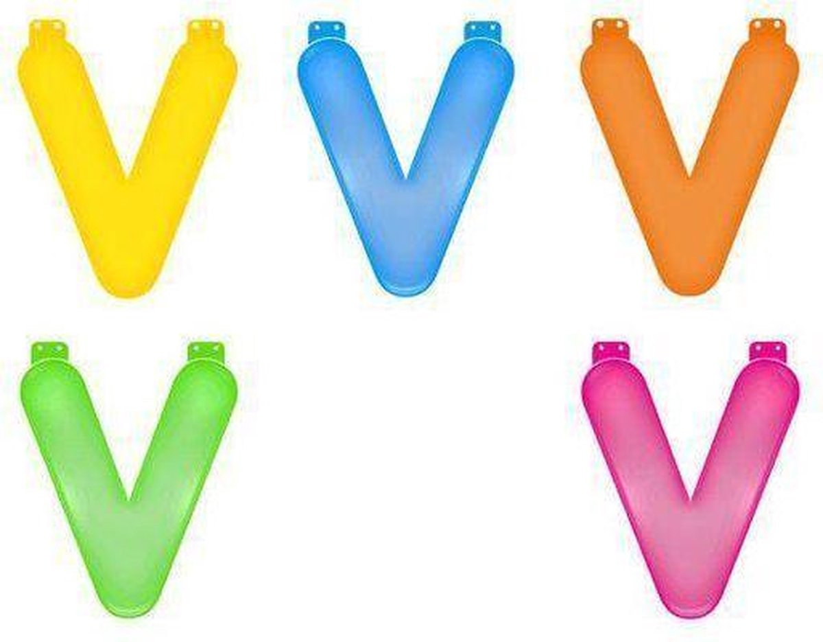 Opblaas letter V  Blauw