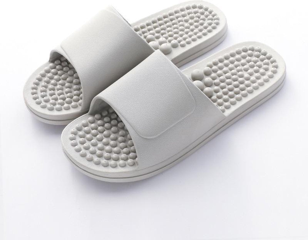 Massage slippers - Anti-slip voetmassage badslippers - Gezondheidsslippers - Grijs - maat 44/45