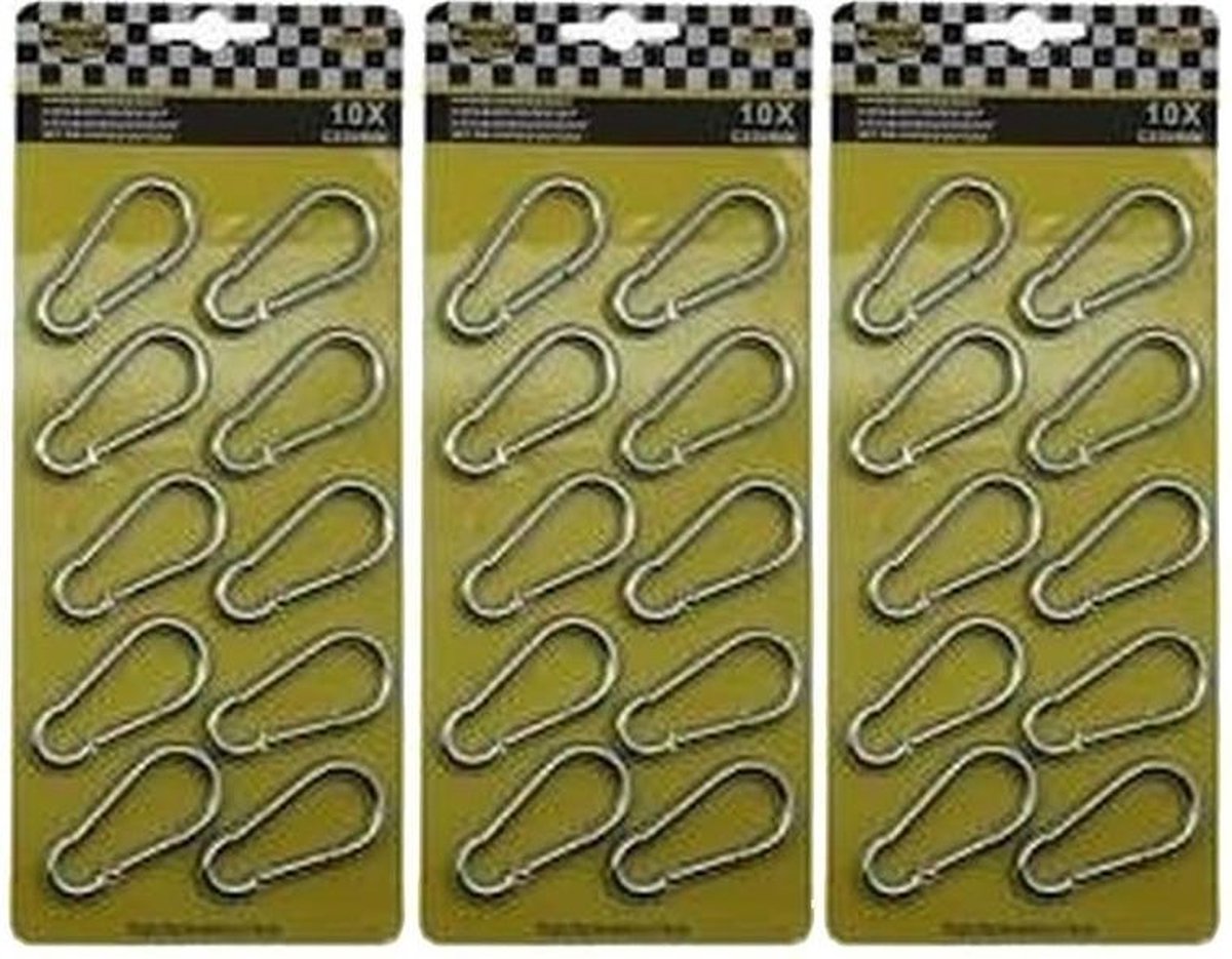 3x Karabijnhaken klein 10 stuks - carabiners / festonhaak