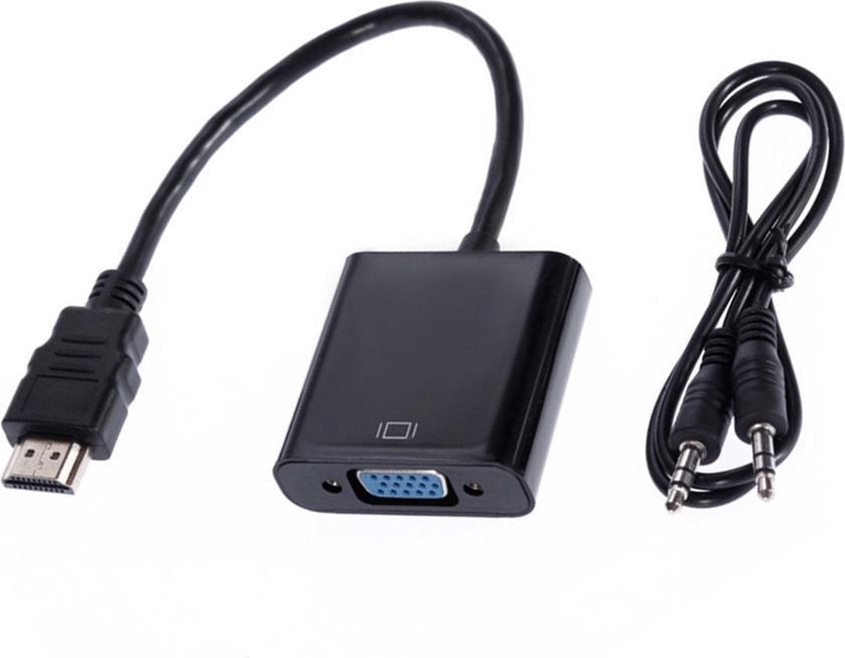 XIB HDMI naar VGA incl. 3.5mm jackplug 1080p / HDMI to VGA incl. 3.5mm jack - Zwart