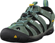 KEEN Dames Clearwater Leather CNX Mineral Blue/Yellow Sandaal - Maat 37.5