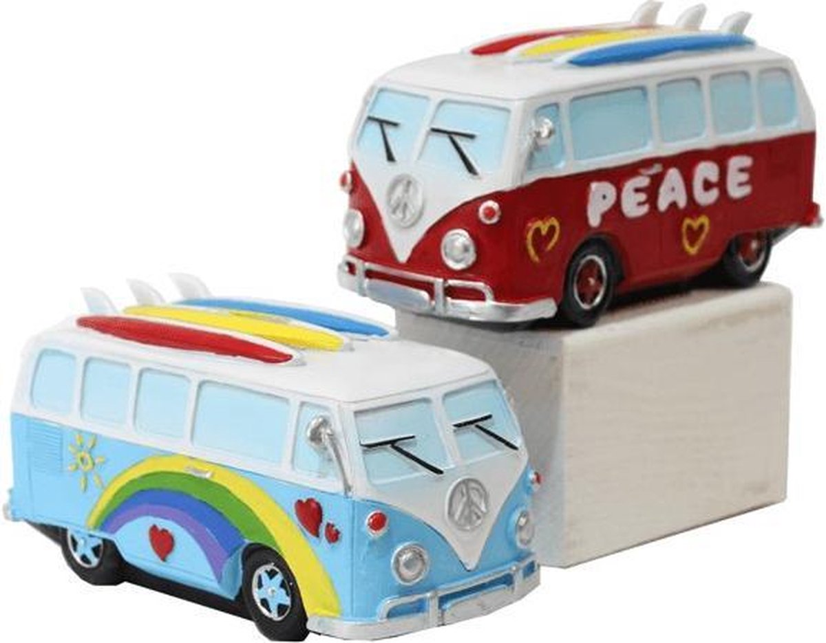 Spaarpot VW bus peace 15x8x8cm