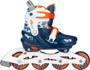 Nijdam Inline Skates Verstelbaar - Traffic Racer - Marine/Oranje/Wit/Zilvergrijs - 34-37