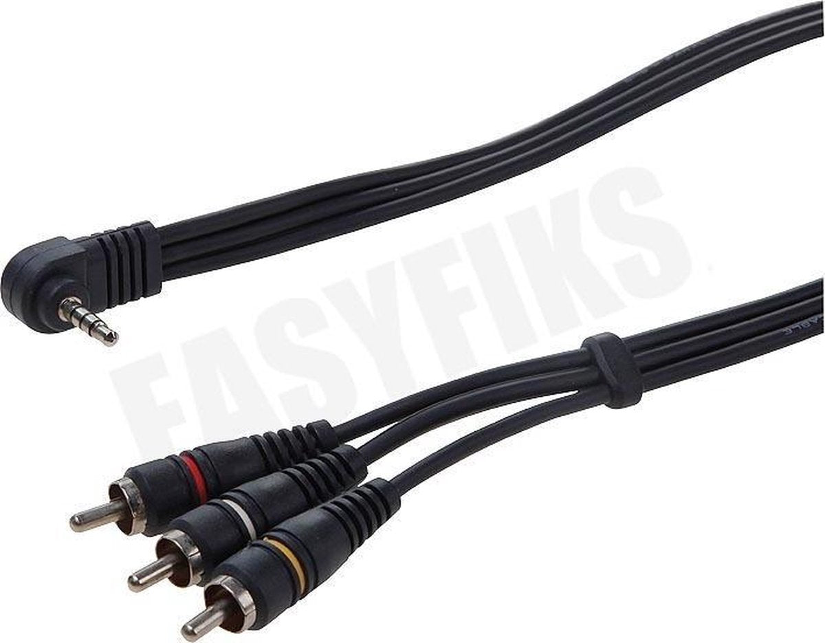 Jack 3.5mm 4P Stereo Male - 3x Tulp RCA Male