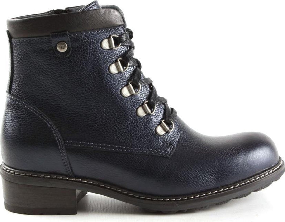 Dames Enkellaars Wolky 0447581-800 Ronda Naturel Met. Donkerblauw - Maat 37