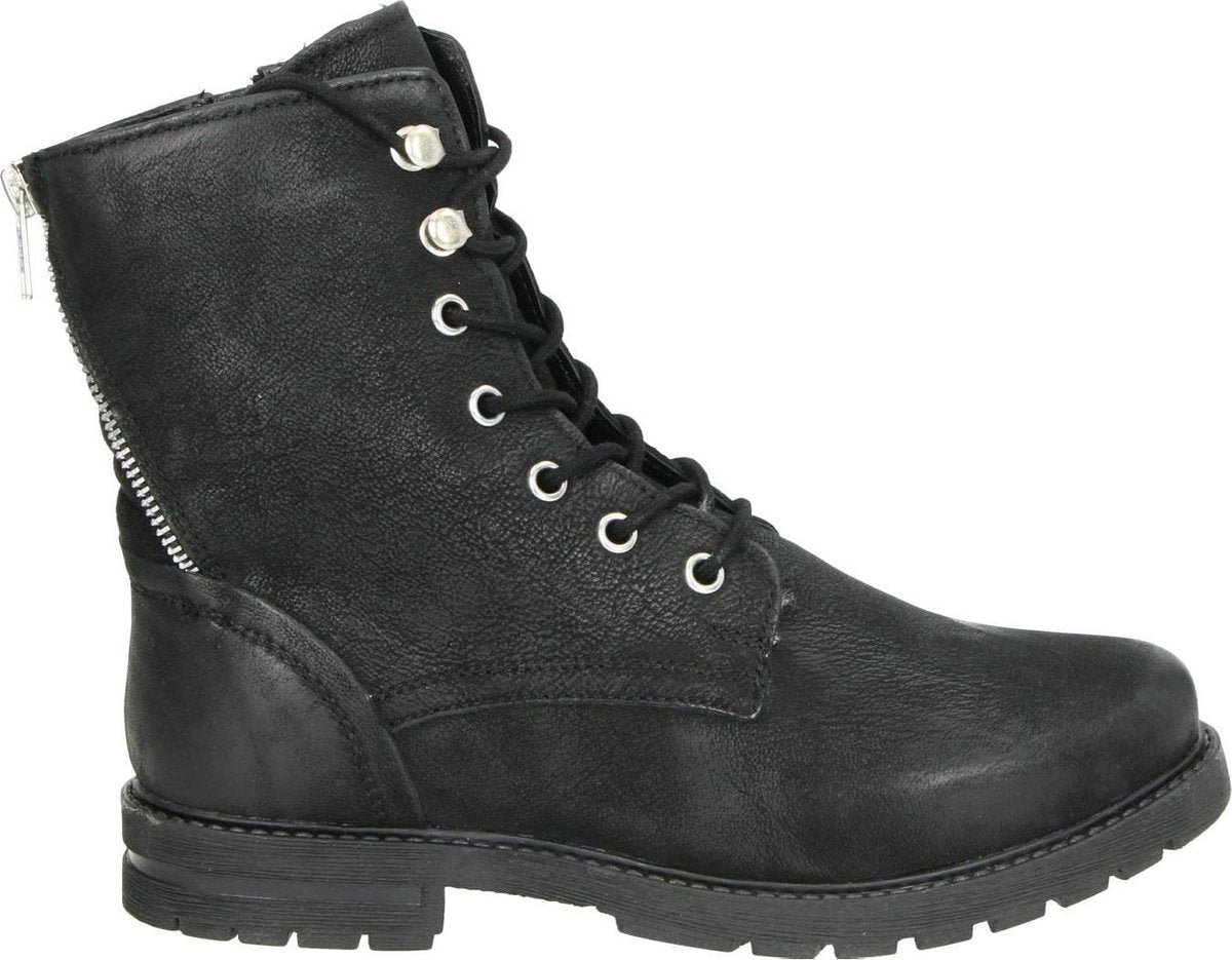 Nelson dames veterboot. - Zwart - Maat 39