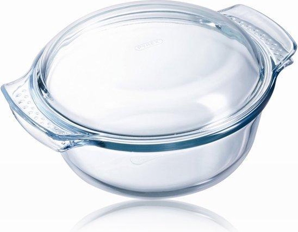 Pyrex ronde ovenschaal met deksel 1