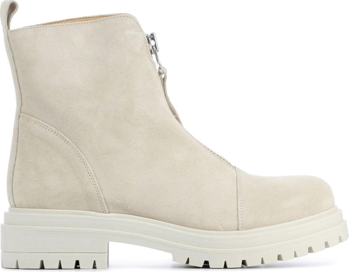 Cashott Vrouwen Suède  Enkellaarsjes / Laarzen / Damesschoenen 24208 - Wit - maat 39