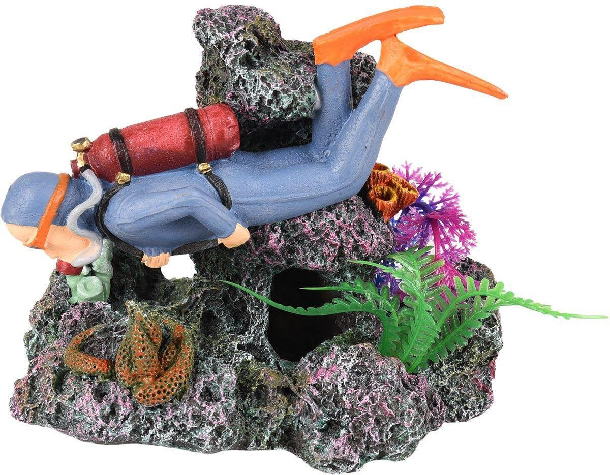 Aquarium Marina duiker - Grijs - 15 x 10 x 13 cm