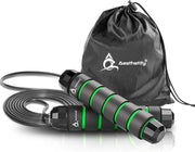 Aesthetify Sport Springtouw - Beginners & Professioneel - Touwtje Springen - voor Binnen en Buiten - Thuis Fitness - Groen