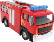 2-play Duitse Brandweerwagen Diecast Pull-back 11 Cm Rood