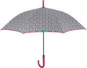 Perletti Paraplu Time Dames 102 Cm Microfiber Zwart/wit/rood