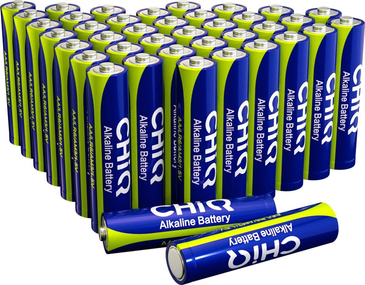 CHiQ AAA Batterijen - 40 stuks - Gaat 52% langer mee - 10 jaar houdbaar - Type AAA / LR03