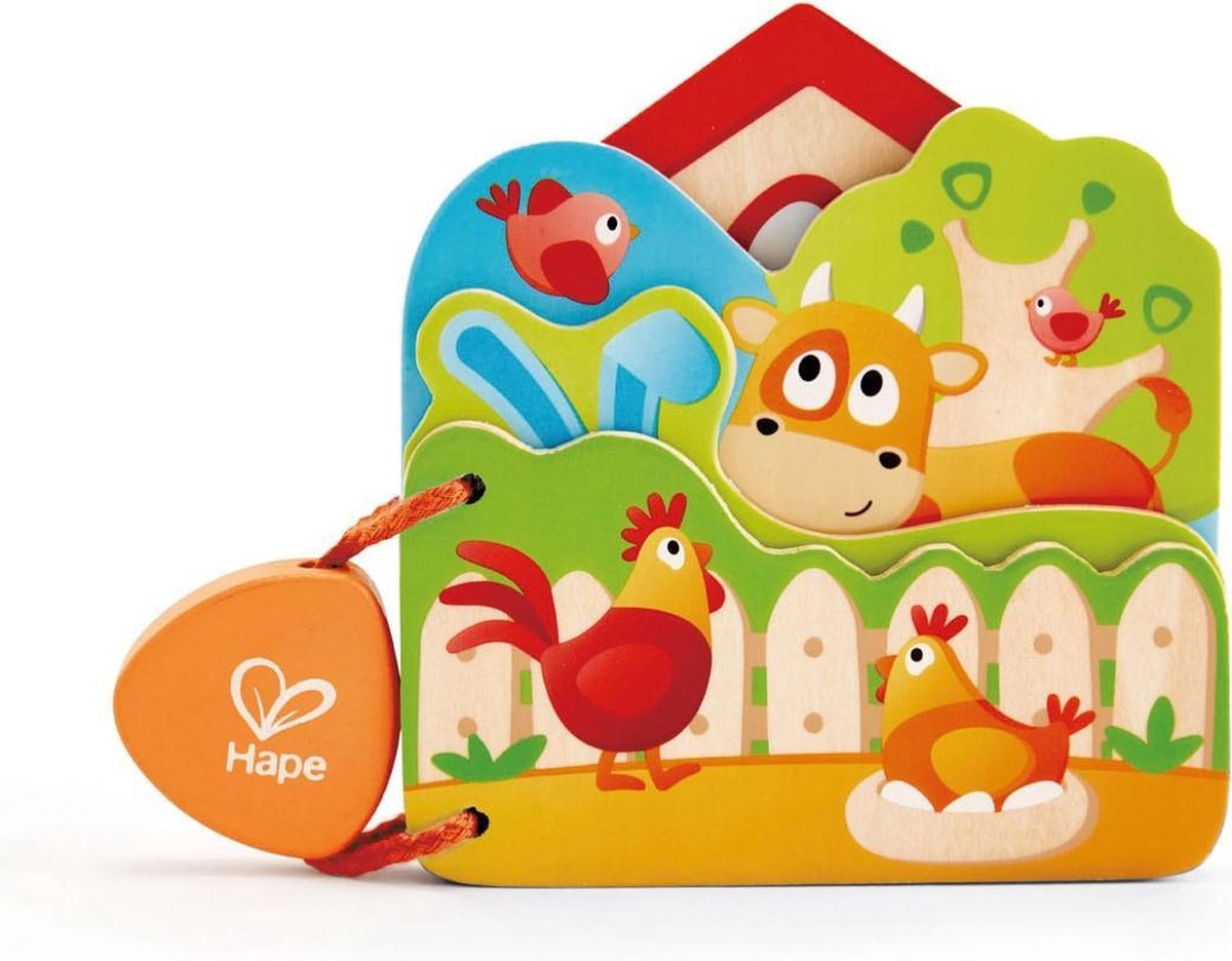 Hape Houten Babyboekje Boerderijdieren 16 X 12