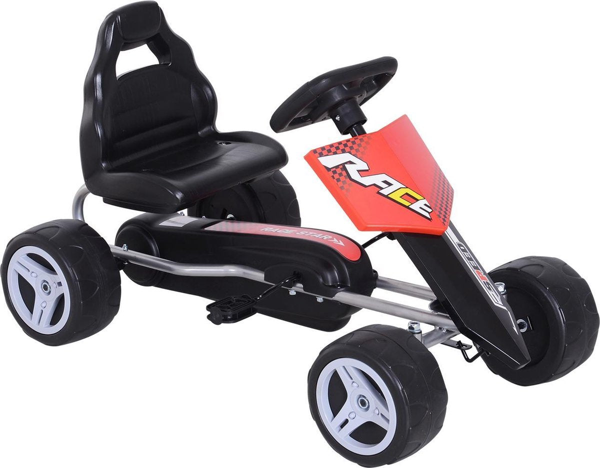 Skelter - Trapauto - Buitenspeelgoed - 3 jaar -Rood/zwart - L80 x B49 x H50 cm