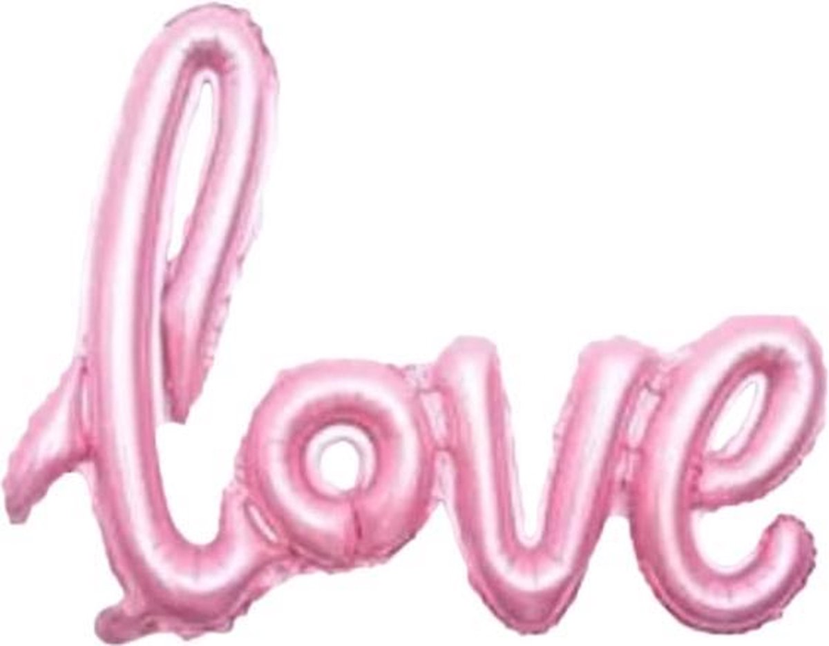 Folie ballon licht roze als tekst love 108*65.5 cm