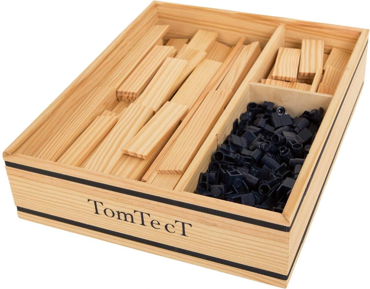 Tomtect Bouwkit Junior Hout/kunststof Naturel/blauw 500-delig