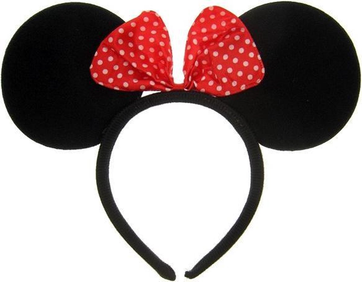 Minnie Mouse haarband rode strik polkadots - diadeem muis mickey