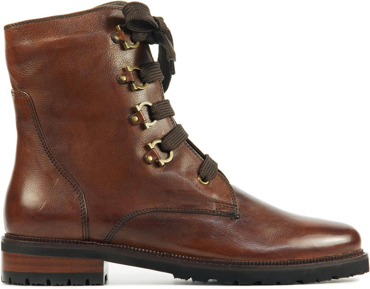 Everybody Vrouwen Leren  Enkellaarsjes / Laarzen / Damesschoenen 11682 - Bruin - maat 37.5