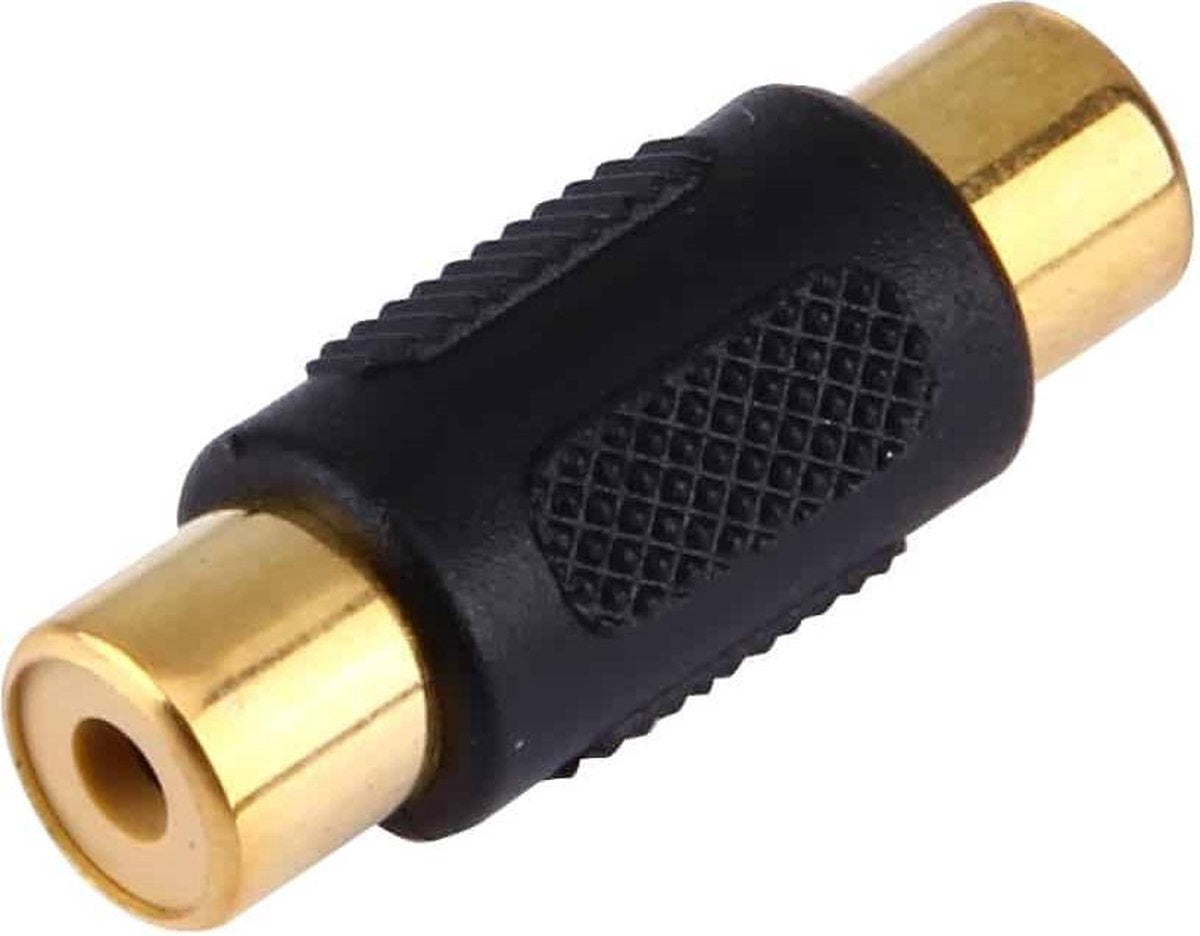 Gouden RCA vrouwelijk naar goud RCA vrouwelijke connector (zwart)