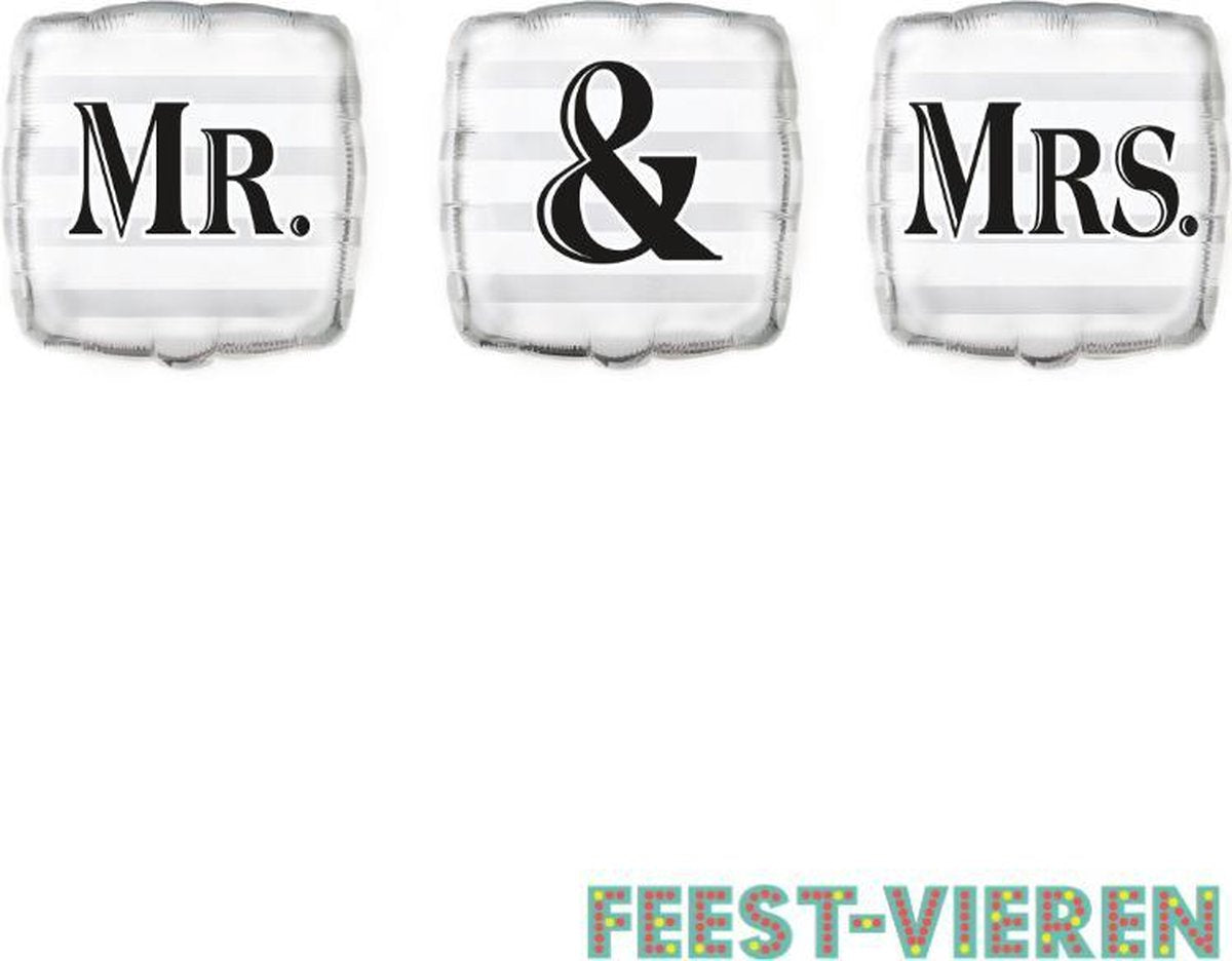 Folieballonnen Mr. & Mrs. Bruiloftversiering