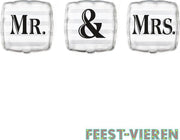 Folieballonnen Mr. & Mrs. Bruiloftversiering
