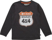 Minymo -  jongens shirt - lange mouwen - grijs - Maat 104