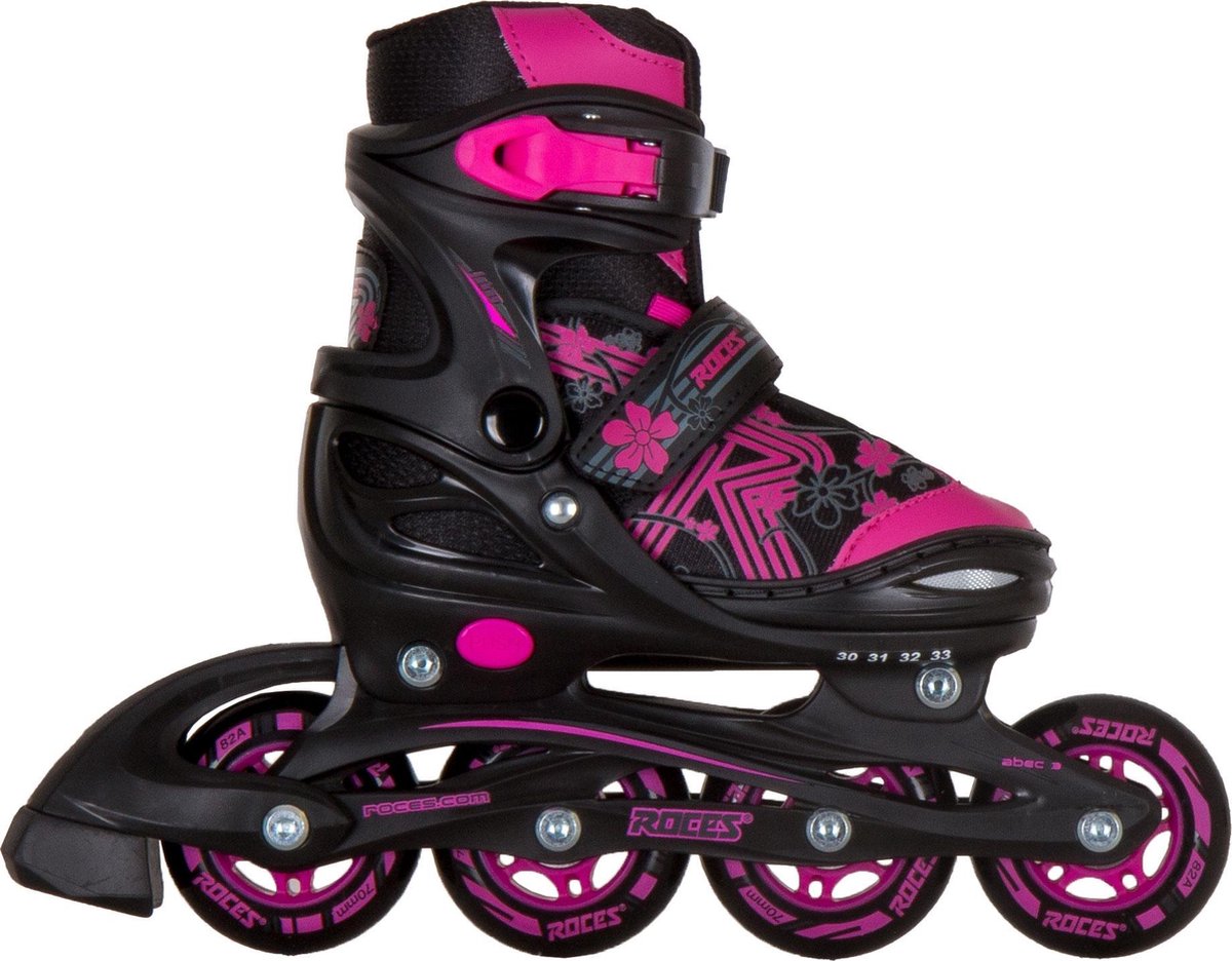 Roces Jokey 3.0  Inlineskates - Maat 26-29 - Meisjes - zwart/roze/grijs