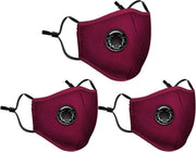 3 stuks Herbruikbare Mondkapje - Valve mondmasker rood