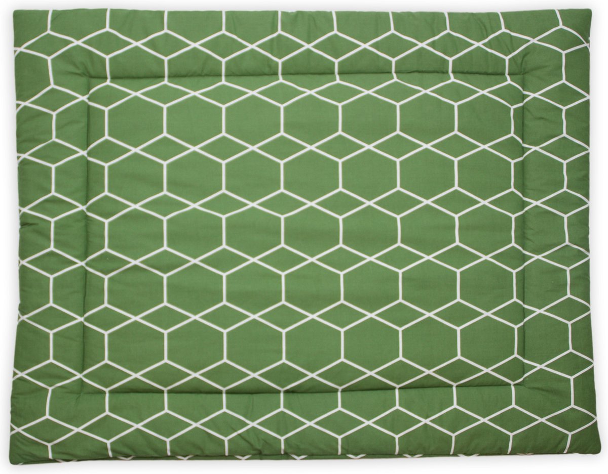 Briljant Baby Boxkleed 80 x 100 - Grid - Groen