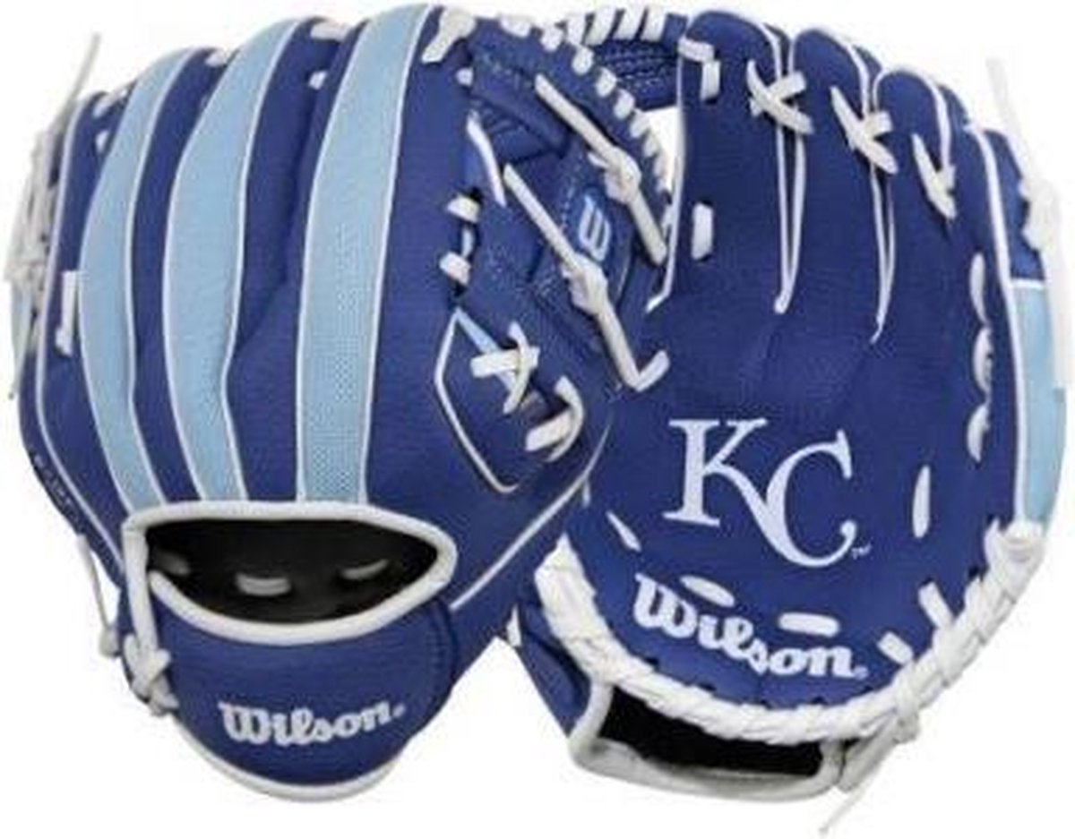 Wilson WTA02RB16 Jeugd Honkbalhanschoen 10 Inch MLB Team Royals - Linkshandig vangen