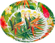 Assiette creuse fleurs exotiques