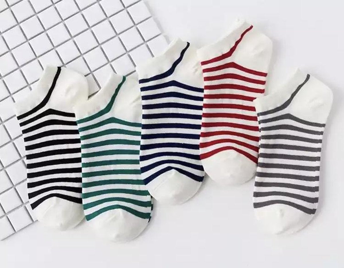 Kleurrijk set sokken - sokkenset van 5 paar - Enkelsokken - Unisex sokken - Multipack - Maat 36-41