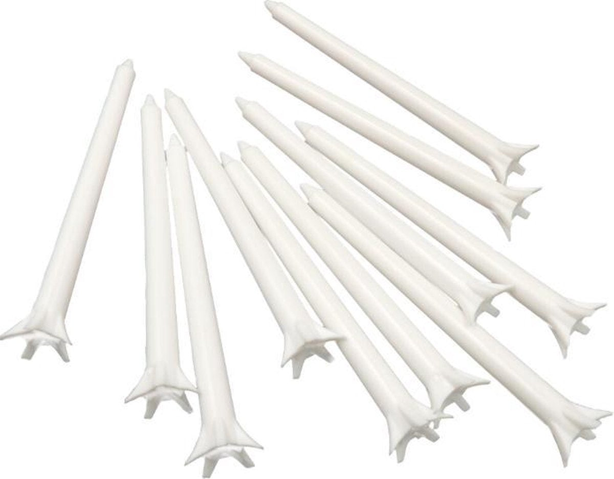 Firsttee - 100 STUKS - Plastic Witte Tees -  Met 5 Klauwen - Golftees 70 mm - Tees - Golfclubs - Golfballen - Golf accessoires - Sport - Training - Cadeau - Golftrainingsmateriaal - Trainingsmaterialen - Afslaan ballen - Mat - Net - Trolley - Swing