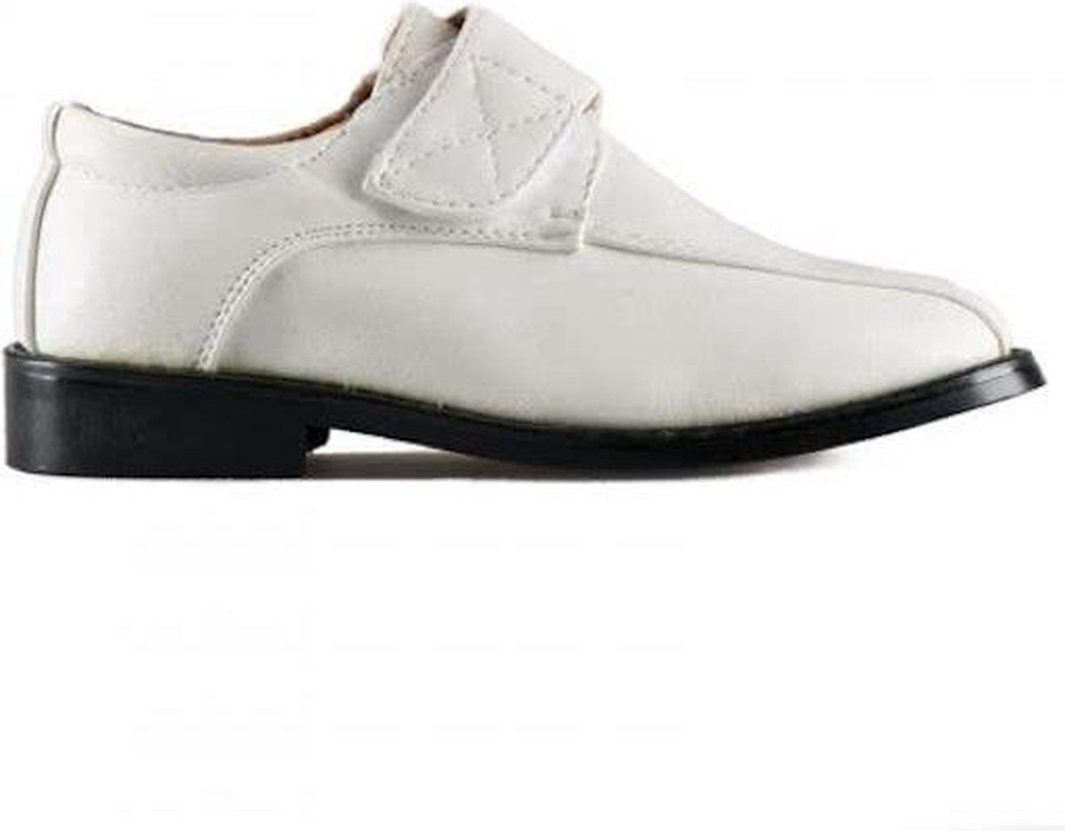 Bruidsjonkersschoenen "Off White met klittenband" Maat 29