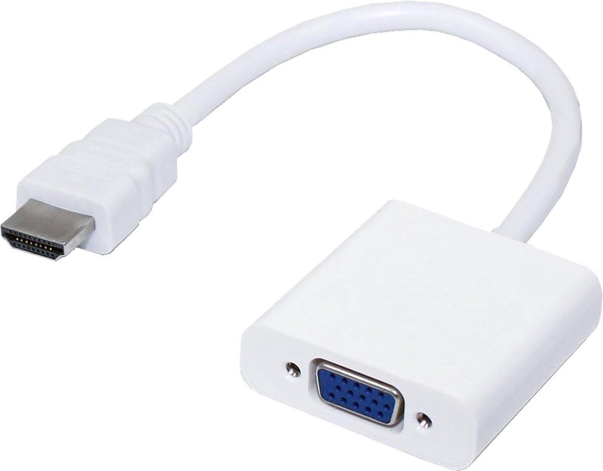 HDMI naar VGA Adapter Kabel Converter 1080p HD Kwaliteit - Wit
