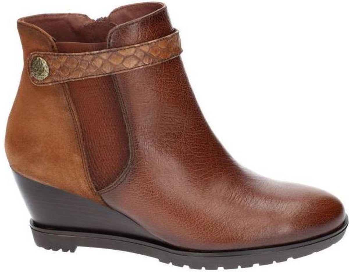 Hispanitas -Dames -  cognac/caramel - enkellaarzen - maat 38½