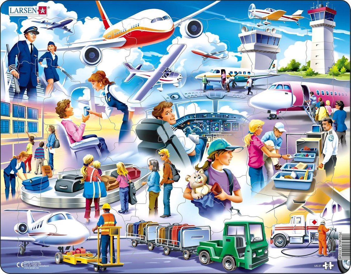 Puzzel Maxi Het vliegveld - 42 stukjes