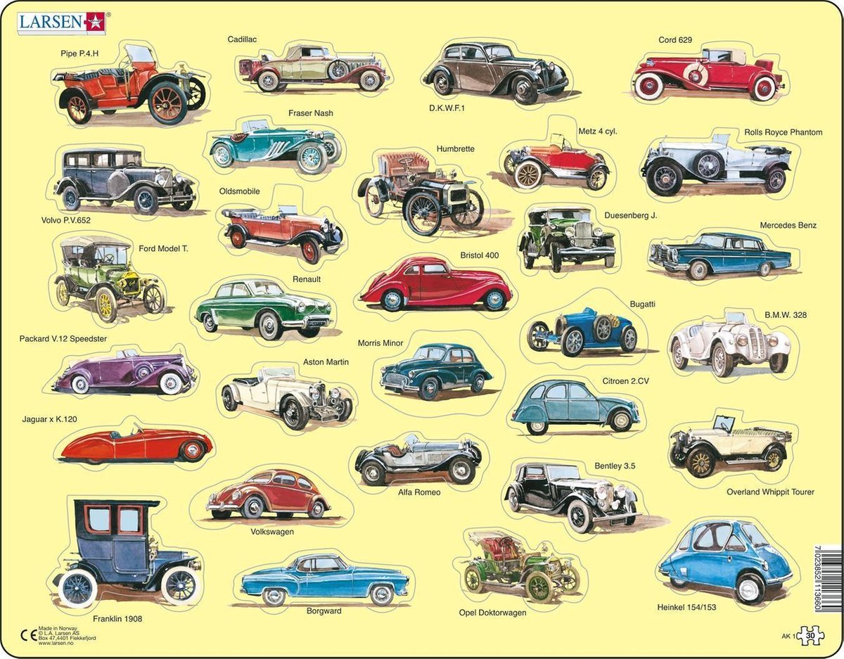 Puzzel Maxi Oldtimer Auto's - 30 stukjes