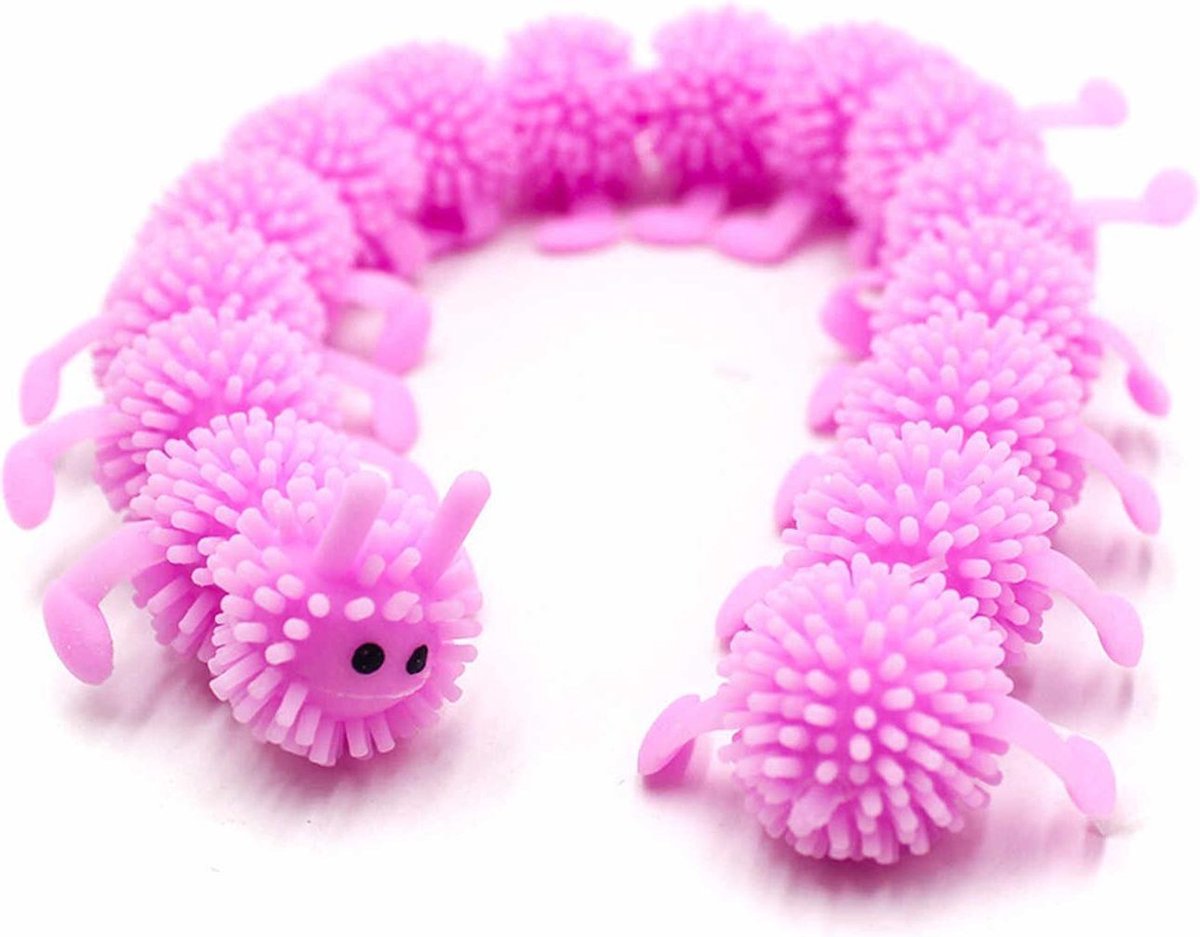 Hoogwaardige Lieve Rups Fidget / Noodle Rups / Rups Toy | Rekbare Rups | Anti Stress Fidget | Roze