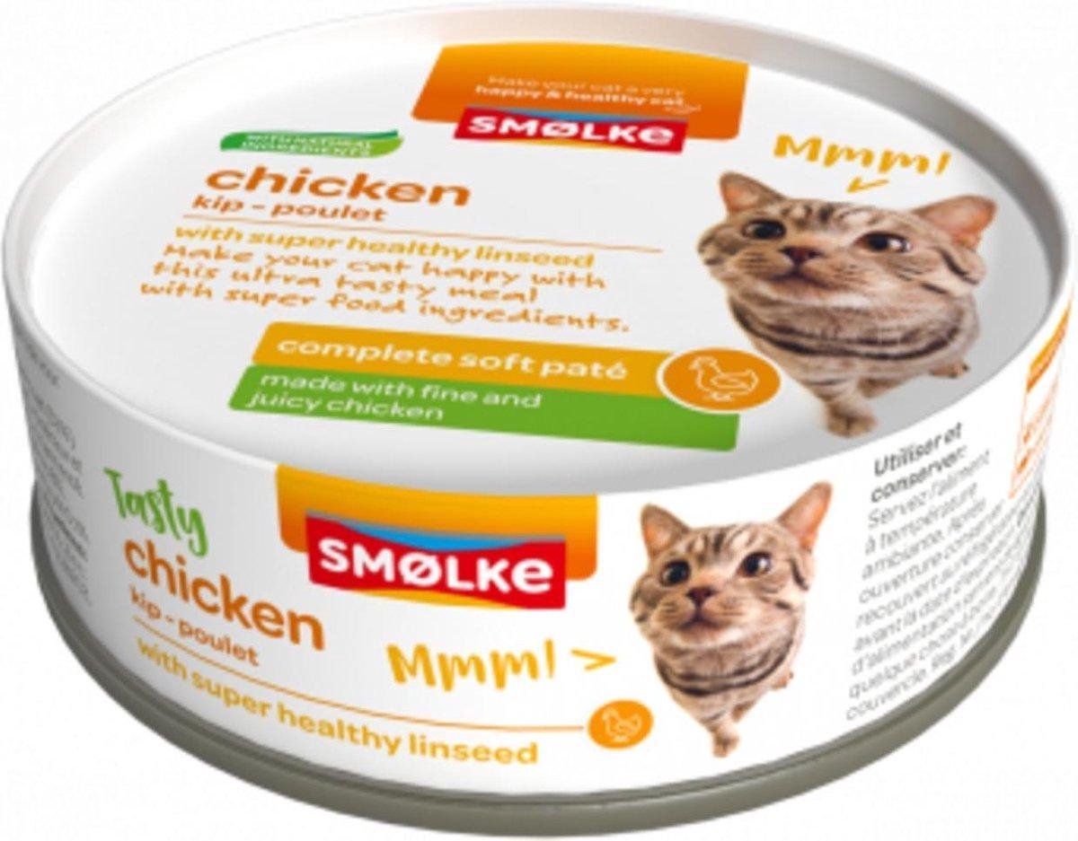 Smolke kat soft paté chicken 24x80gram