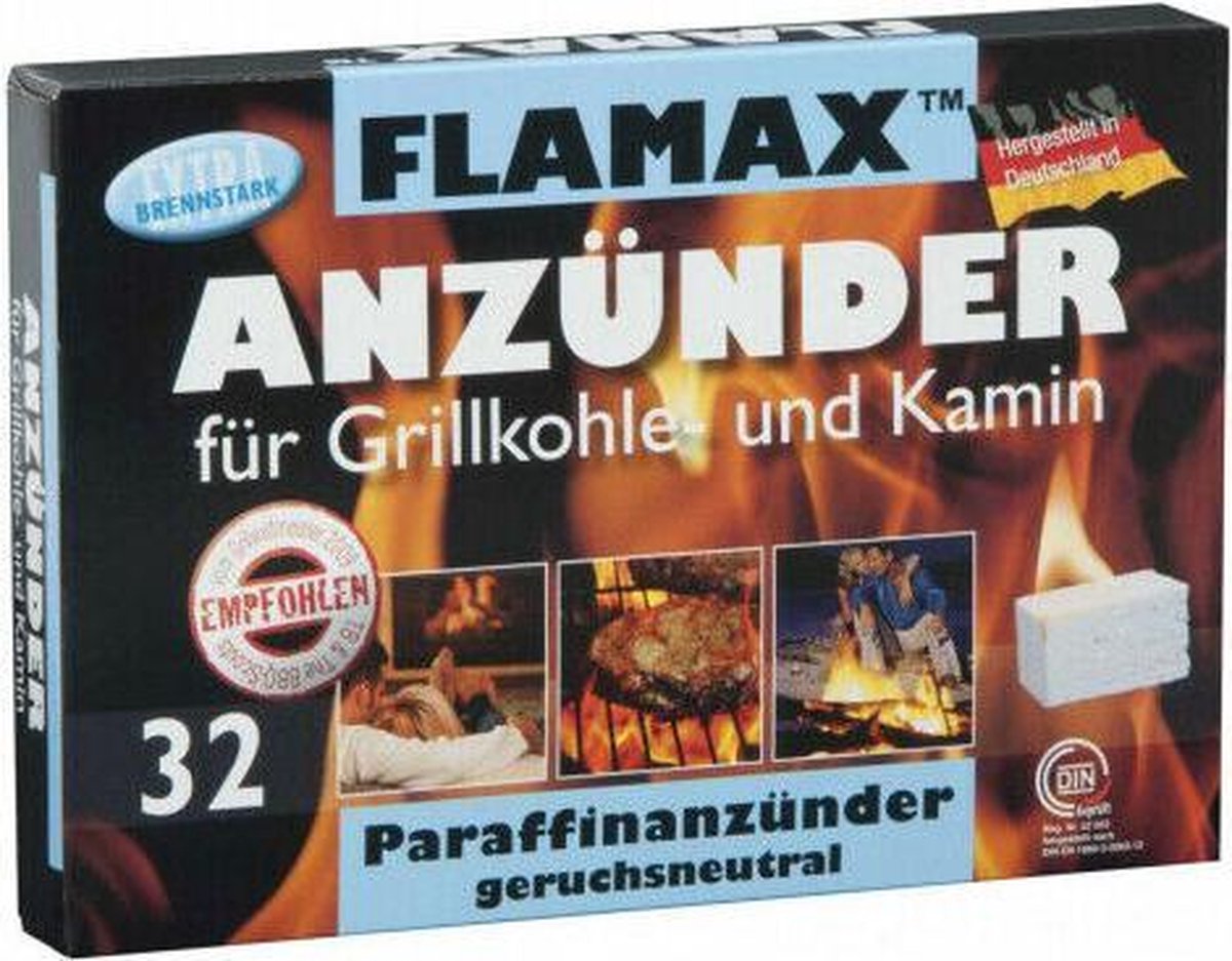 Flamax Aanmaakblokjes Wit voor Open Haard en Barbecue - 32 stuks
