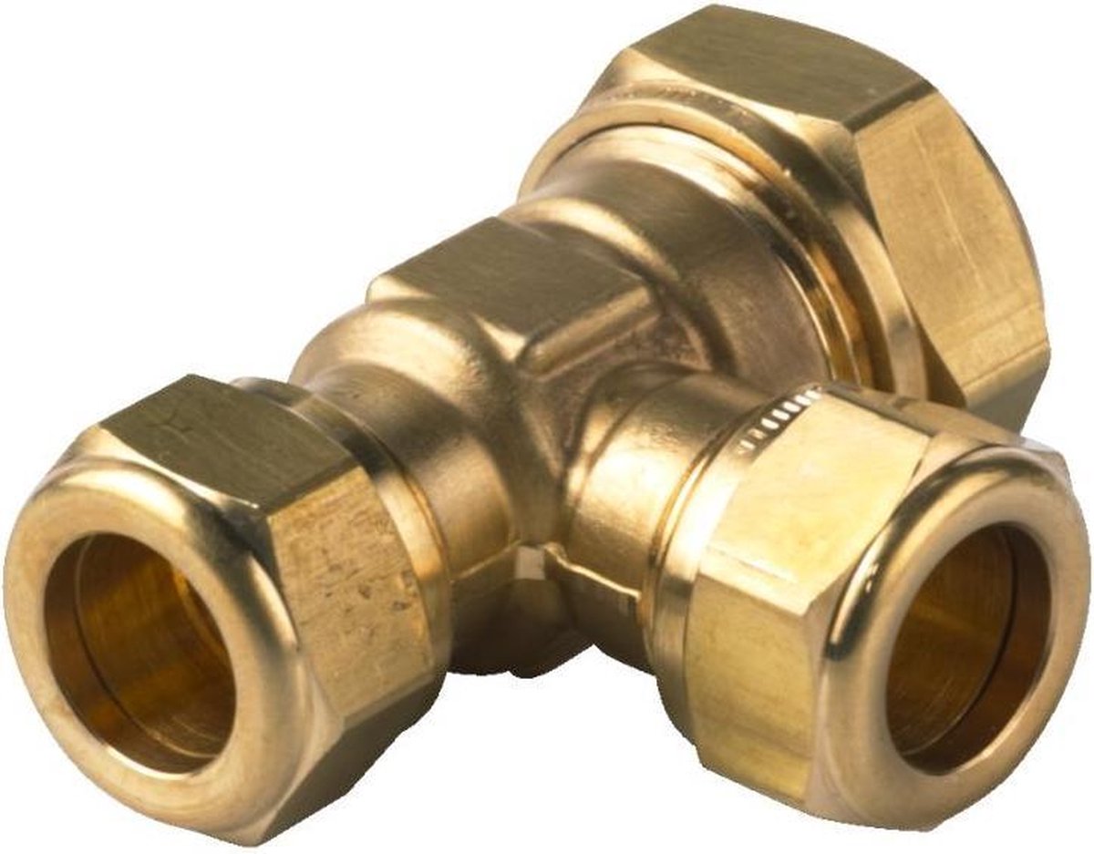 VSH Super Knel knel T-stuk verlopend vernikkeld 18x15x28mm gastec / kiwa