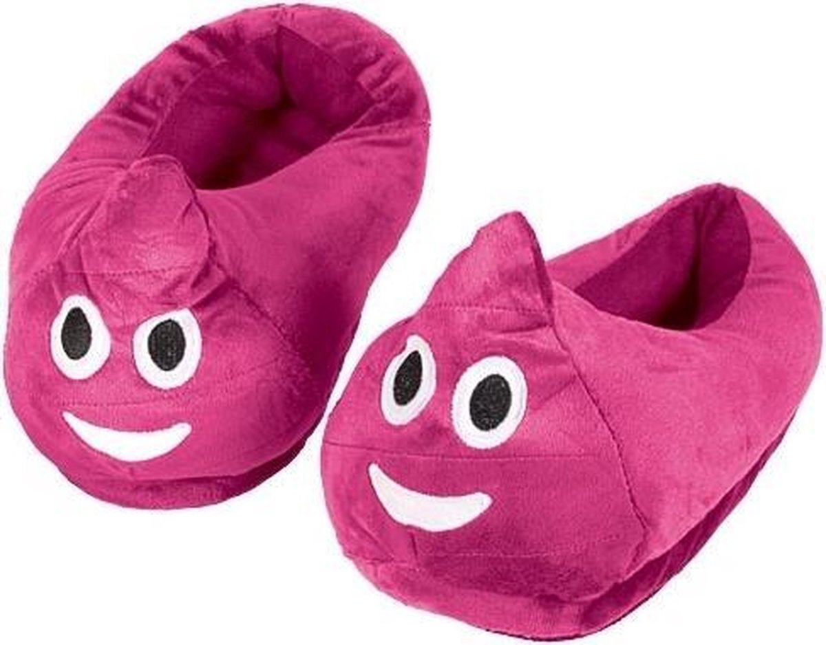 Emoticon sloffen roze poepjes voor kinderen 36-38