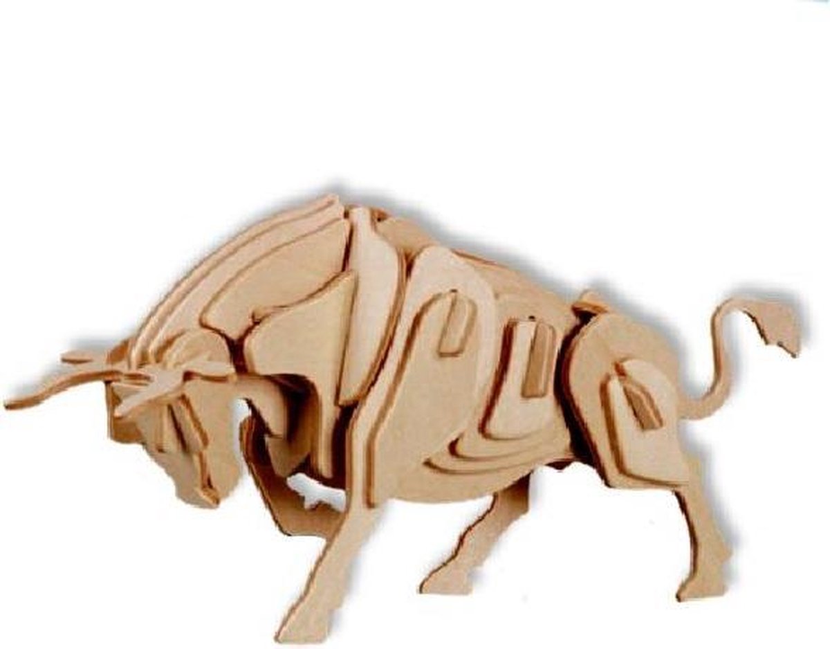 3D Puzzel Bouwpakket Stier-  hout