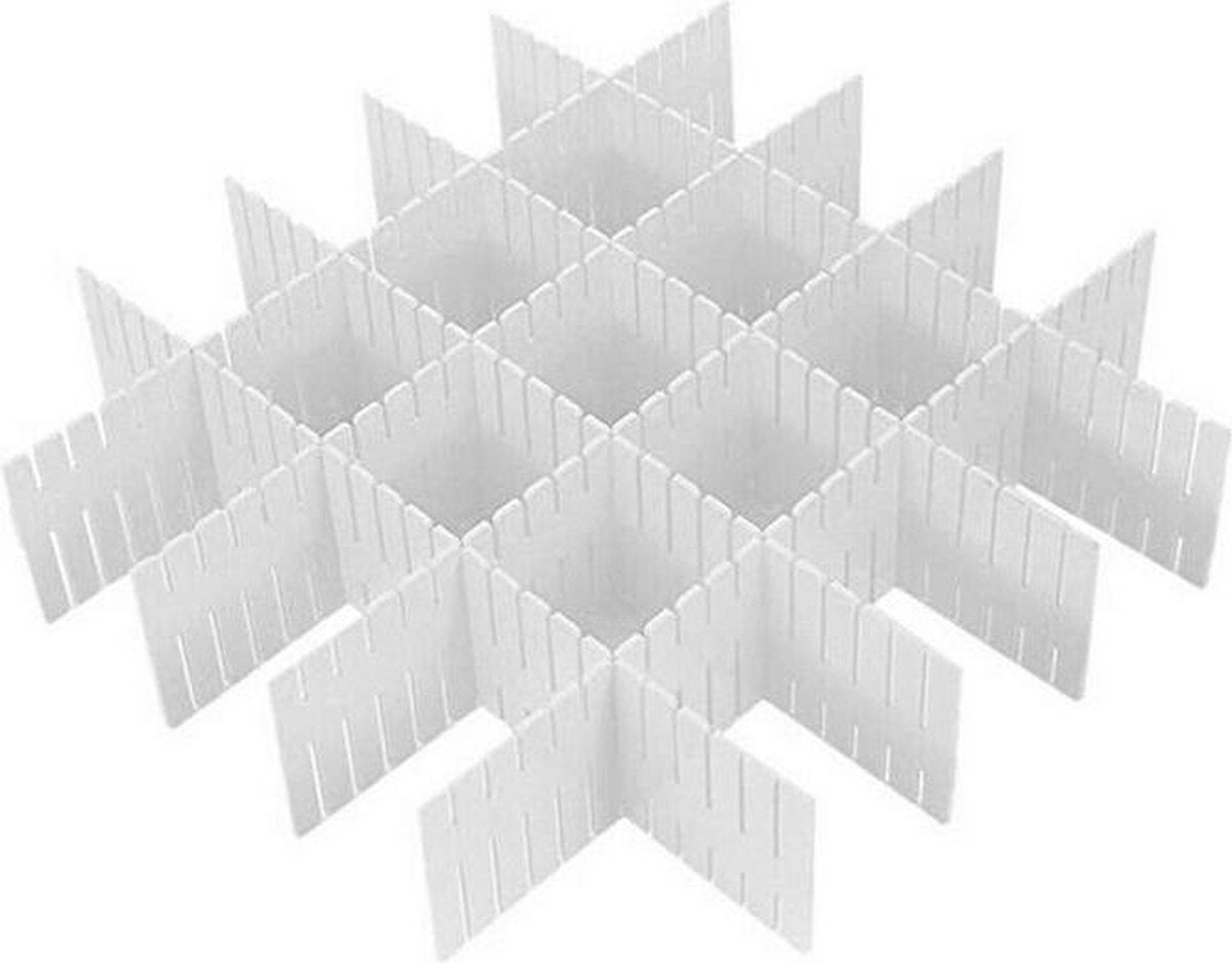 Ladeverdeler - Lade organizer - Wit - 4 stuks 32.7 x 7cm - Verstelbare ladeverdeler