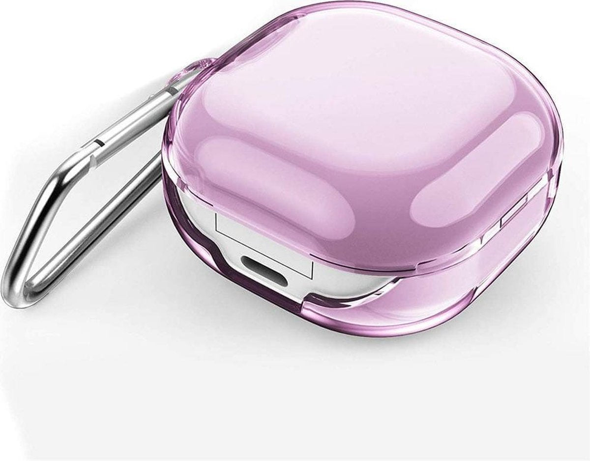 Case Cover Voor Samsung Galaxy Buds Pro / Samsung Galaxy Buds Live - Kunststof Transparant Roze | Watchbands-shop.nl
