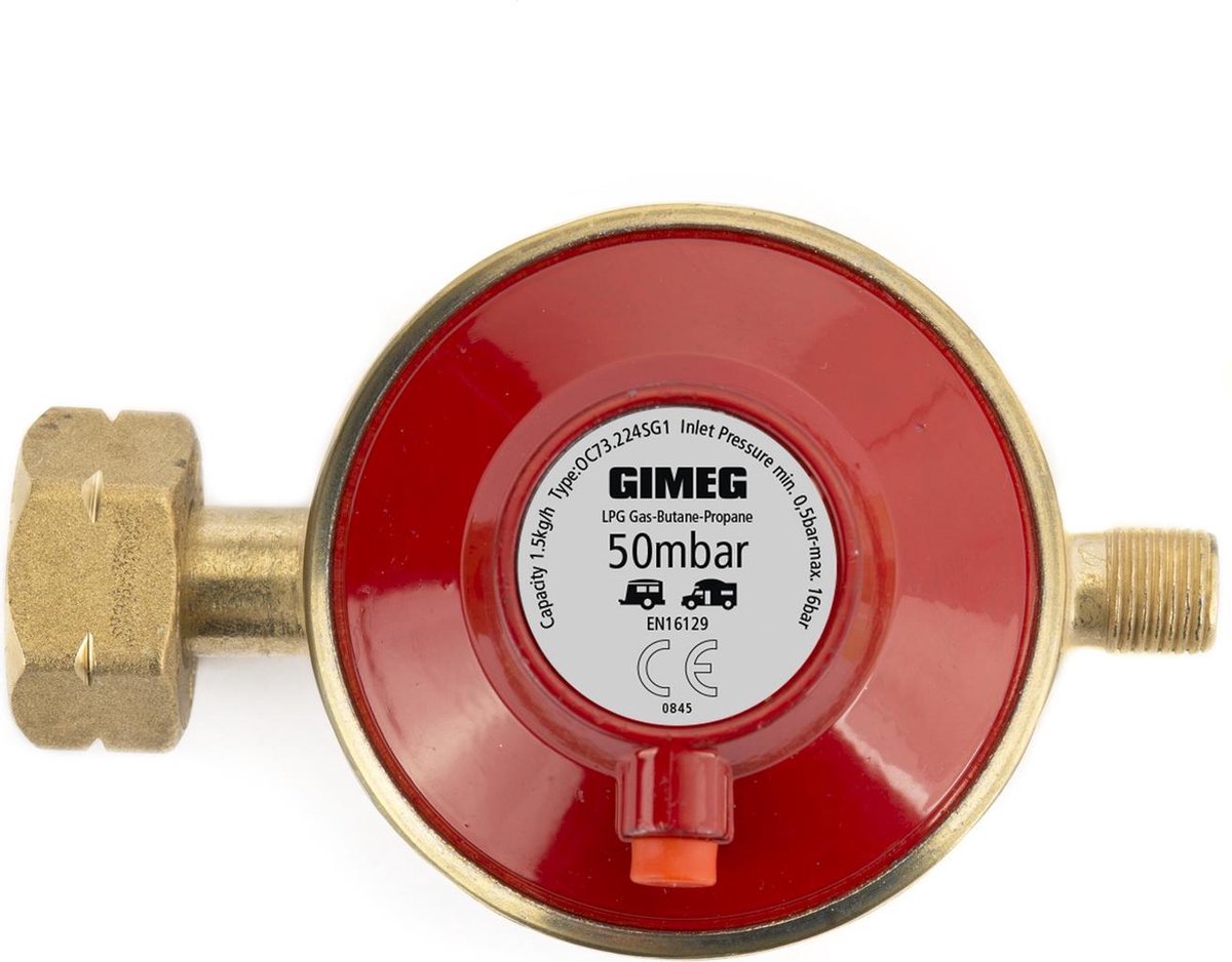Gimeg Uni.reg.1/4 inch links - drukregelaars los - rood