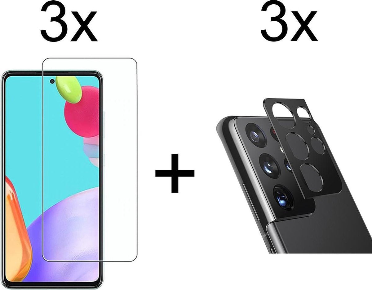Beschermglas Samsung A52 Screenprotector 3 stuks - Samsung Galaxy A52 Screenprotector - Samsung A52 4G/5G Screen Protector Camera - 3 stuks