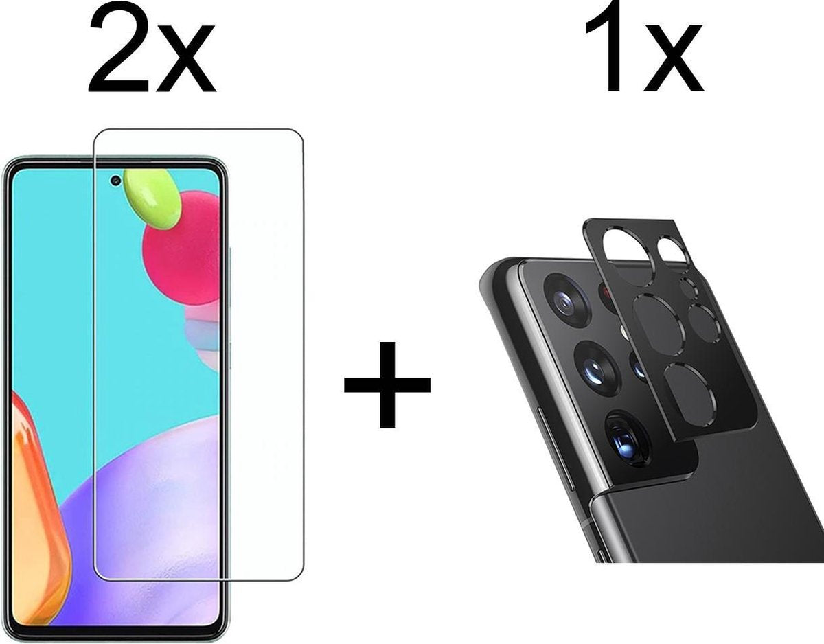 Beschermglas Samsung A72 Screenprotector 2 stuks - Samsung Galaxy A72 Screenprotector - Samsung A72 Screen Protector Camera - 1 stuk